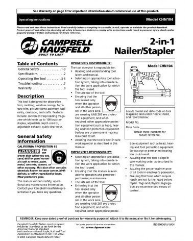 Remachadora Pop Neumática Campbell Hausfeld TL0539